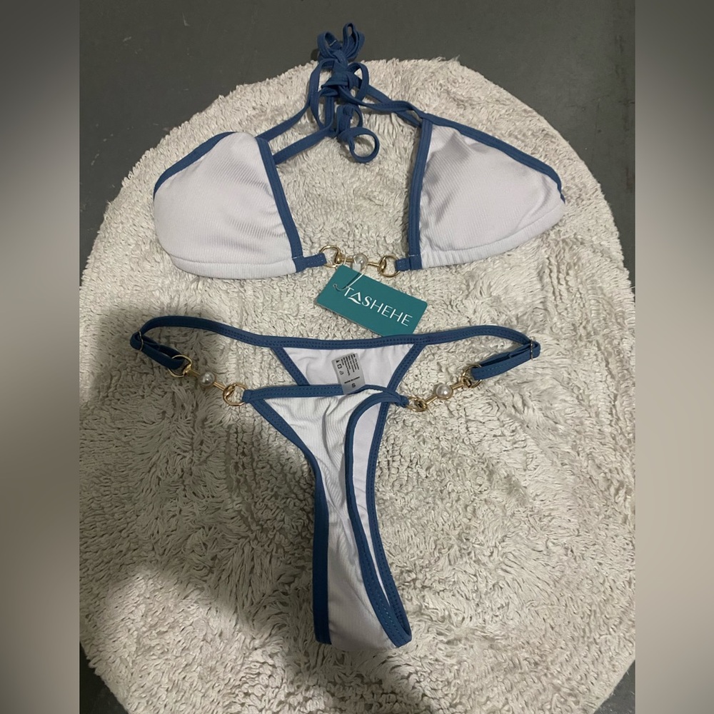 TASHEHE woman’s Triangle Thong Bikini set sexy Brazilian Two piece Swimsuit